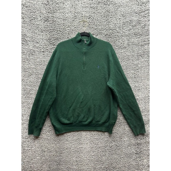 Polo Ralph Lauren Mock Neck Quarter Zip Pullover Sweater Green Mens Size XL - Picture 1 of 13